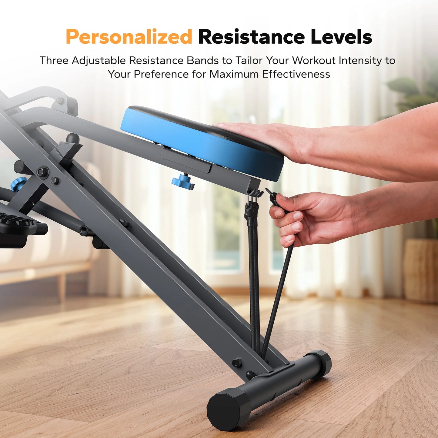 2-in-1 Squat & Rowing Machine – Foldable Glute & Leg Trainer for Home Fitness