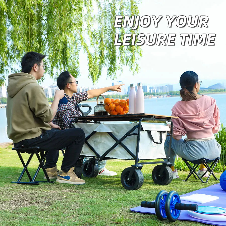 Heavy-Duty Collapsible Beach Wagon – Folding Utility Cart for Easy Transport