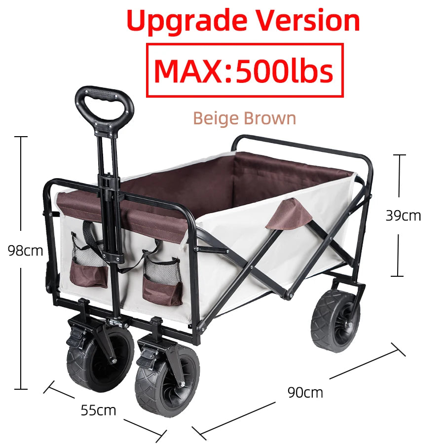 Heavy-Duty Collapsible Beach Wagon – Folding Utility Cart for Easy Transport