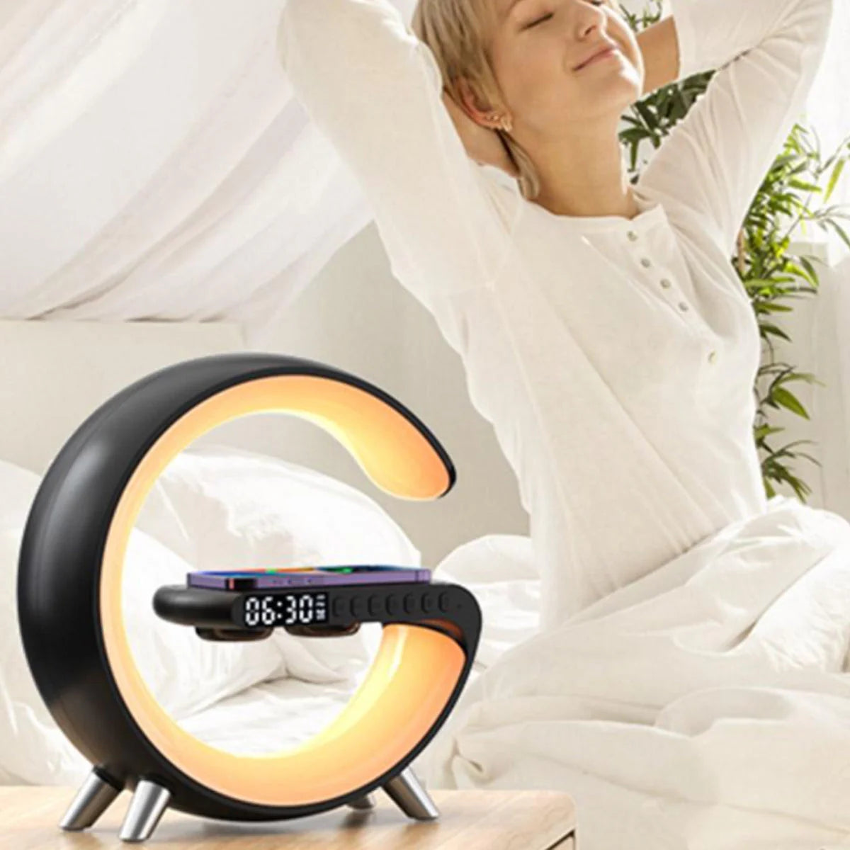 Mooncave Light Wireless Charger and Speaker with Clock