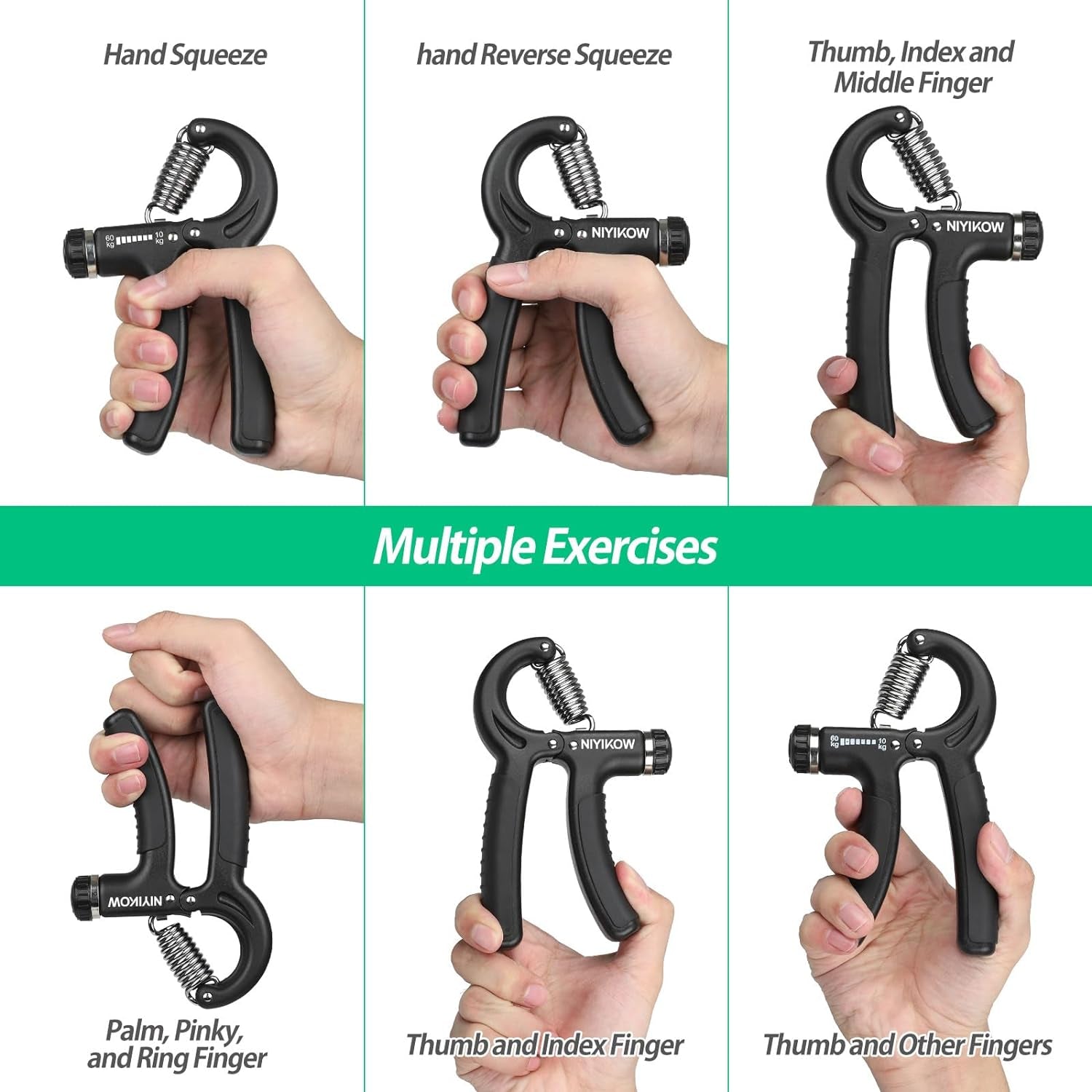 "Power Grip Pro: Adjustable Hand & Forearm Strengthener (22-132Lbs) for Athletes, Musicians & Rehab"