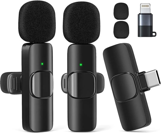 Premium Wireless Lavalier Microphone for iPhone, Android, iPad & Laptops - Perfect for Video Recording, YouTube, Vlogs, TikTok & Interviews