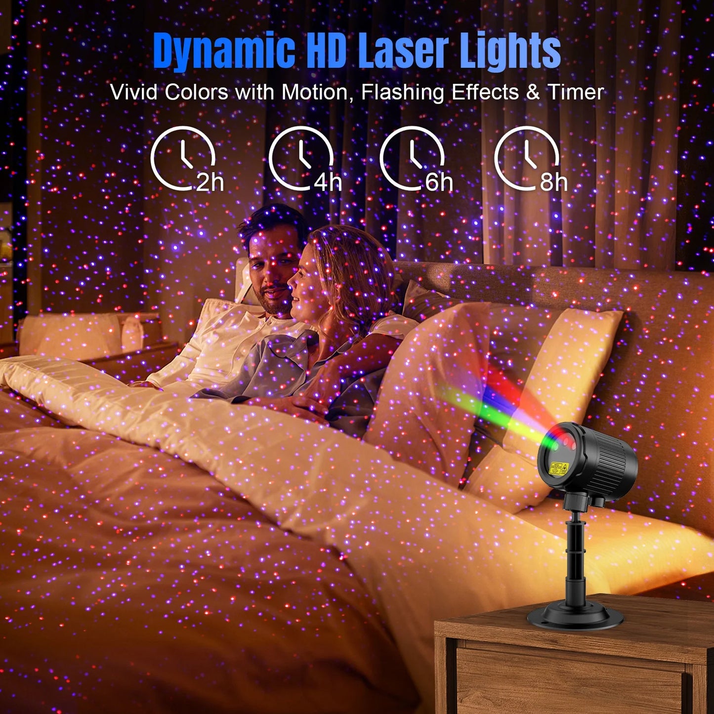 "Outdoor Laser Christmas Projector – RGB Firefly Lights with Remote, Waterproof for Holidays & Events"