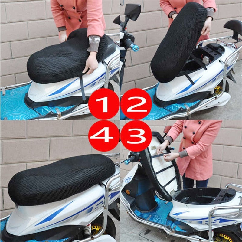 Breathable Fully Covered Super Elastic 3D Honeycomb Scooter/Motorbike Seat Cover