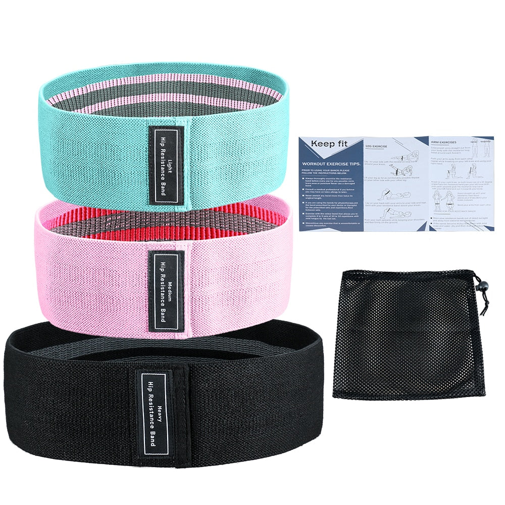 3 Piece/Set Resistance Fitness Bands - wonderfullyblessedandbeautifullymade