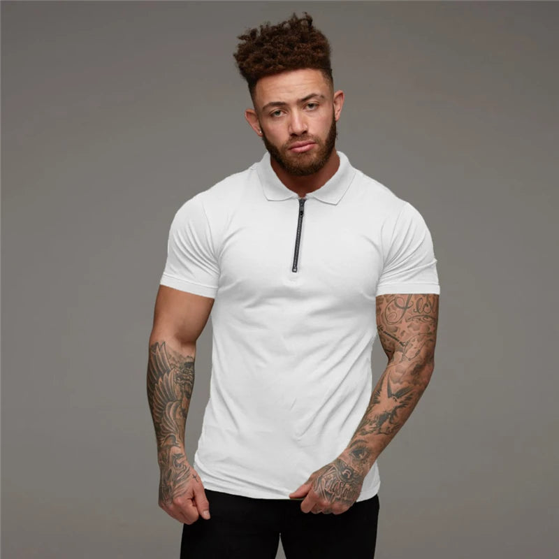 Men's Plain Color High Quality Slim Short Sleeve Shirt