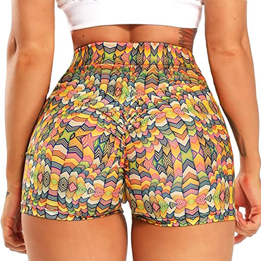 Women's High Waist Workout Shorts - wonderfullyblessedandbeautifullymade