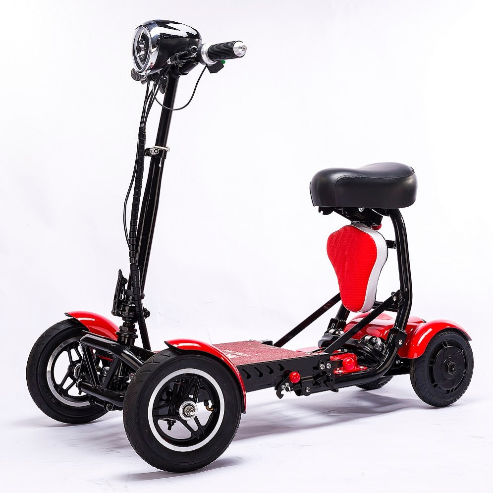 Unisex Foldable Four - Wheels Electric Scooter With Rear And Front Led Lights