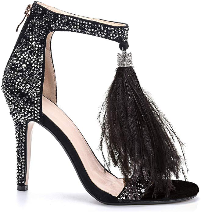 Women's Sexy Feather Tassel Rhinestone Formal Shoes - wonderfullyblessedandbeautifullymade