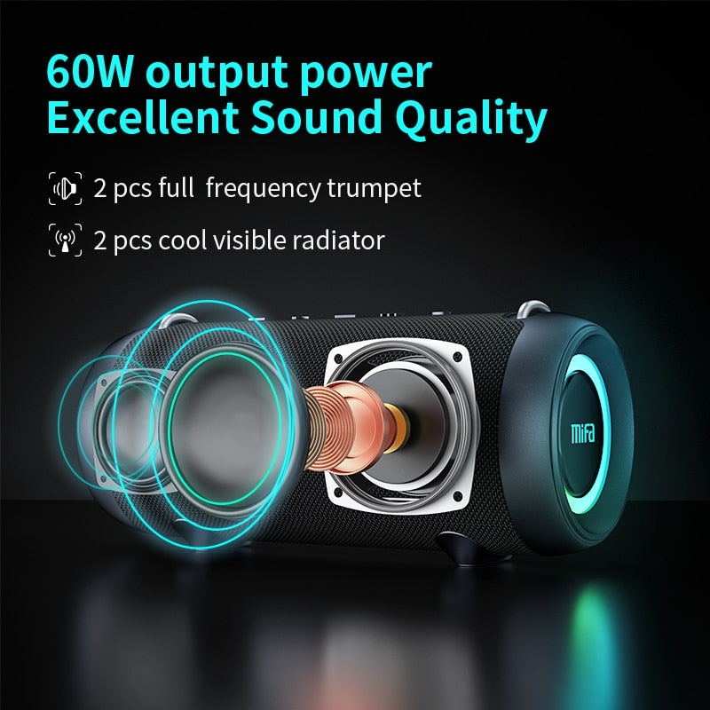 Waterproof Bluetooth 60W Output Loud Speaker - wonderfullyblessedandbeautifullymade