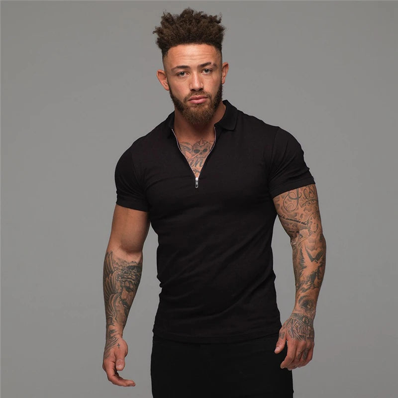 Men's Plain Color High Quality Slim Short Sleeve Shirt