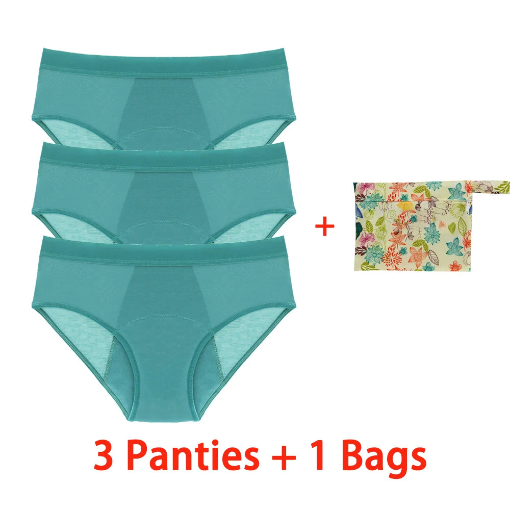 Women's Leakproof Menstrual Bamboo Fiber High Waist Panties