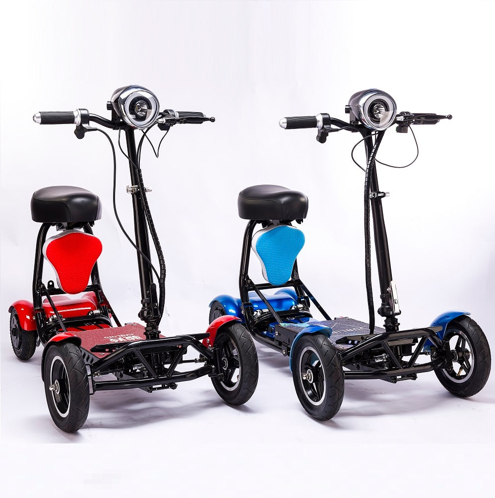 Unisex Foldable Four - Wheels Electric Scooter With Rear And Front Led Lights