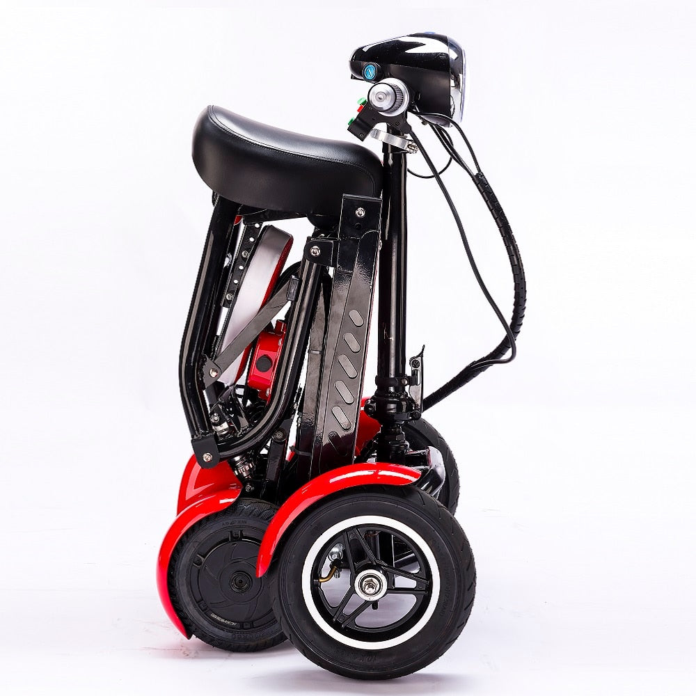 Unisex Foldable Four - Wheels Electric Scooter With Rear And Front Led Lights