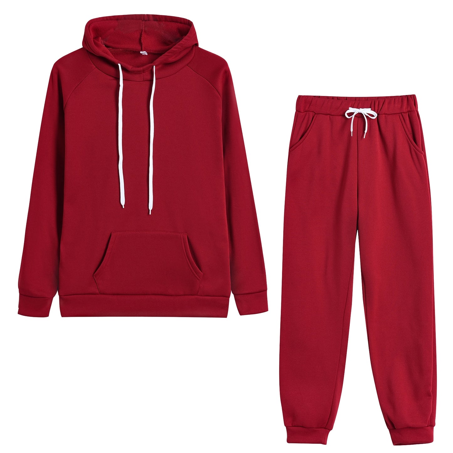 Women's Two Piece Fleece Tracksuit With Hoodie