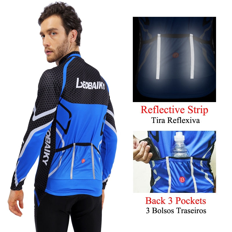 Men's High Quality Breathable Padded Long Sleeves Complete Sportwear Kit For Bike Cycling - wonderfullyblessedandbeautifullymade