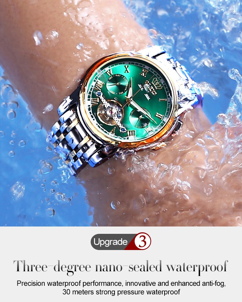 Men's Automatic Mechanical Movement Stainless Steel Water Proof Wristwatch - wonderfullyblessedandbeautifullymade