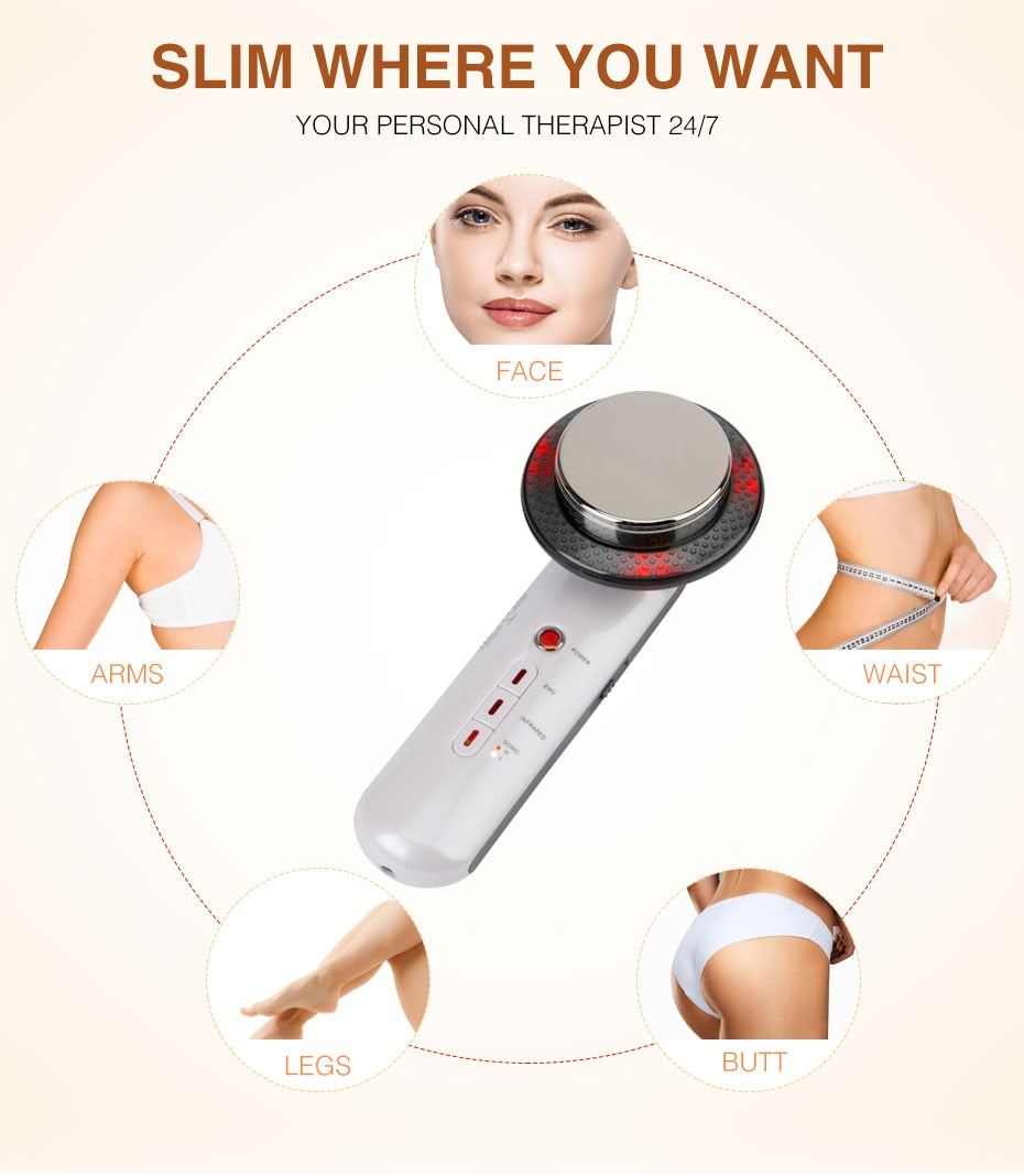 EMS Ultrasound Slimming Fat Body Massager With Infrared Therapy Facial Lifting Tool