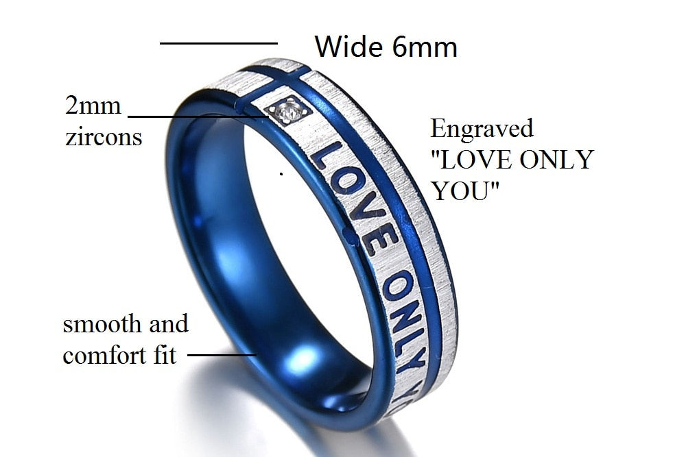 Men's Stainless Steel (Love Only You) Engagment /Wedding Band - wonderfullyblessedandbeautifullymade