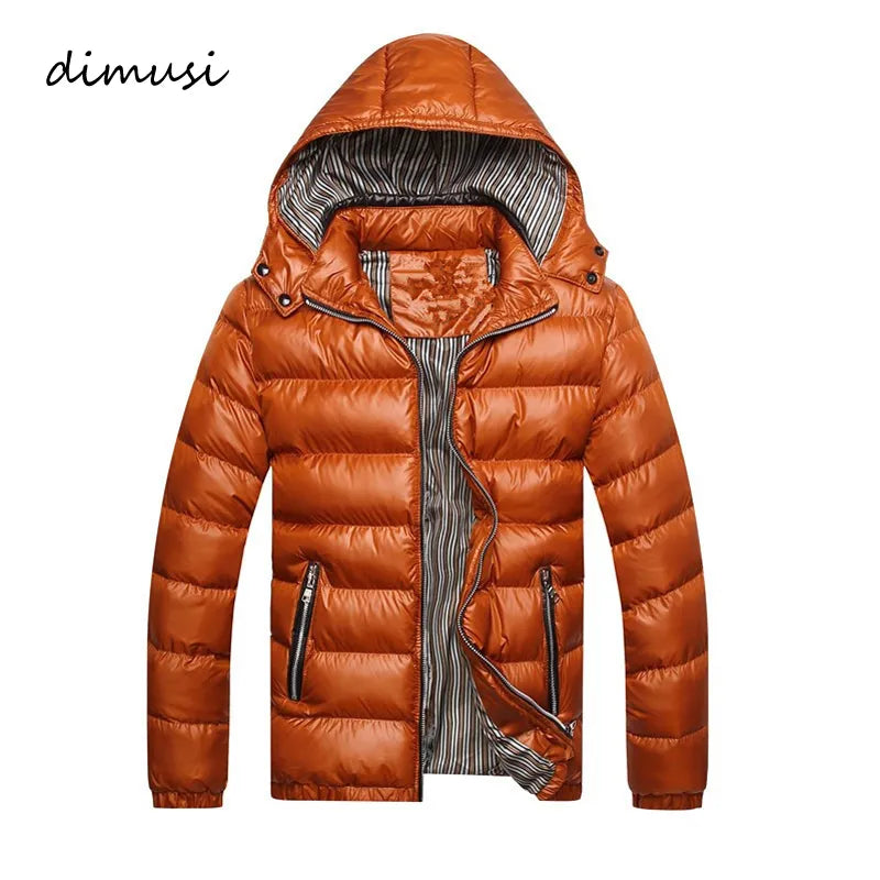 Men's Cotton Thermal Fashionable Windbreaker Hoodie Winter Coat