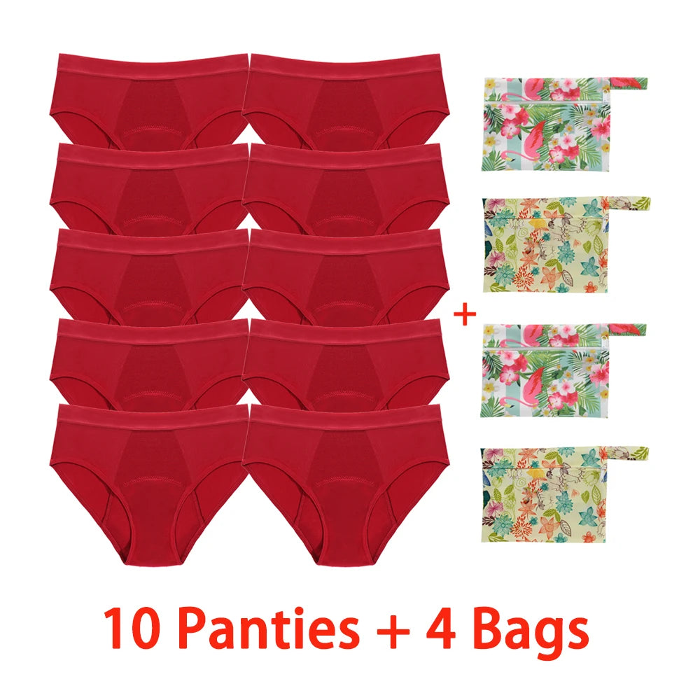 Women's Leakproof Menstrual Bamboo Fiber High Waist Panties