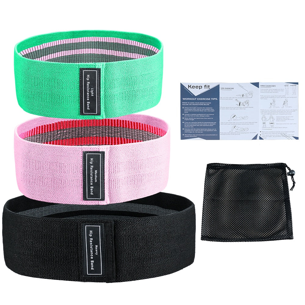 3 Piece/Set Resistance Fitness Bands - wonderfullyblessedandbeautifullymade