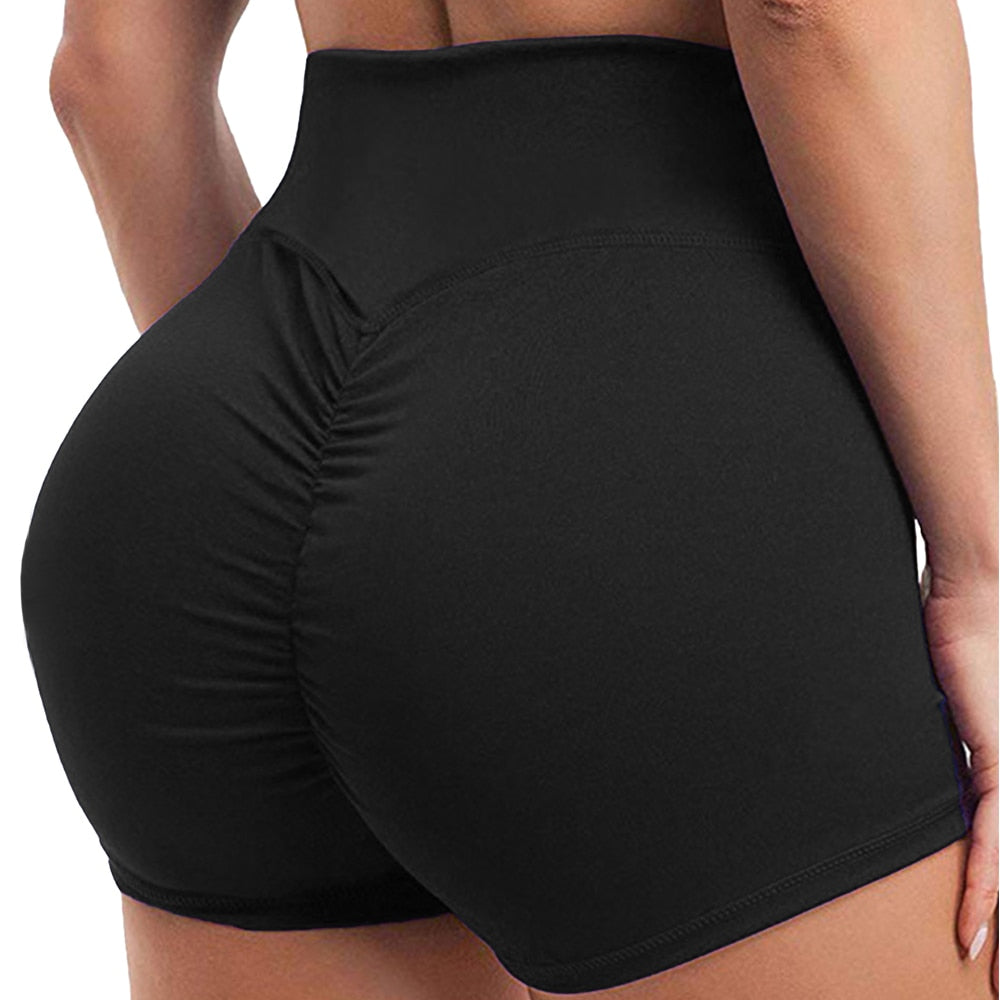 Women's High Waist Workout Shorts - wonderfullyblessedandbeautifullymade