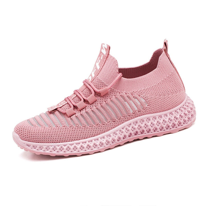 Women's Breathable Mesh Trainer Sneakers - wonderfullyblessedandbeautifullymade