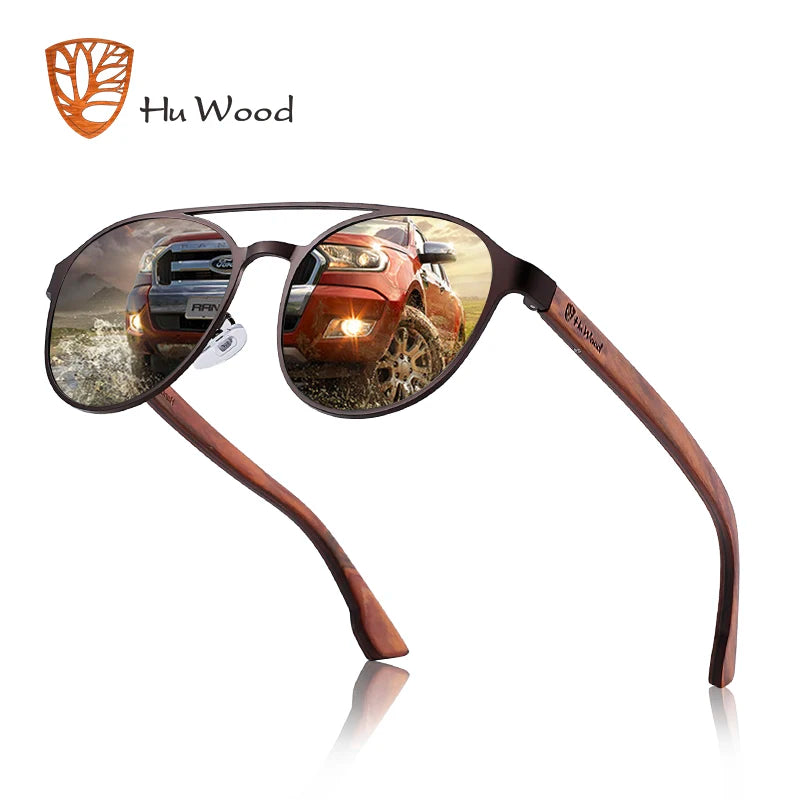 Unisex High Quality Polarized Wooden Vintage Sunglasses UV400 Protection