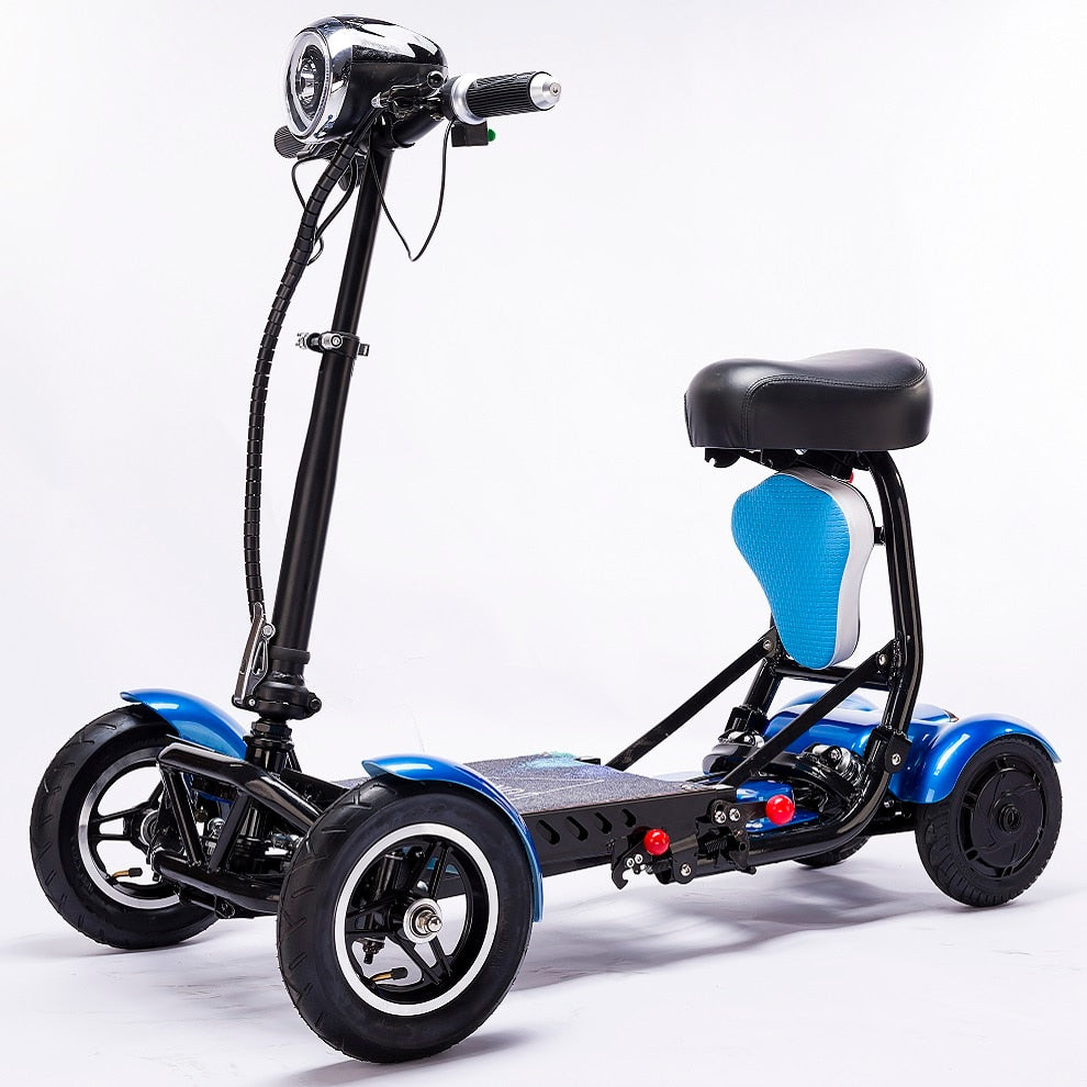 Unisex Foldable Four - Wheels Electric Scooter With Rear And Front Led Lights