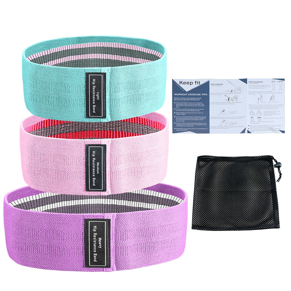 3 Piece/Set Resistance Fitness Bands - wonderfullyblessedandbeautifullymade