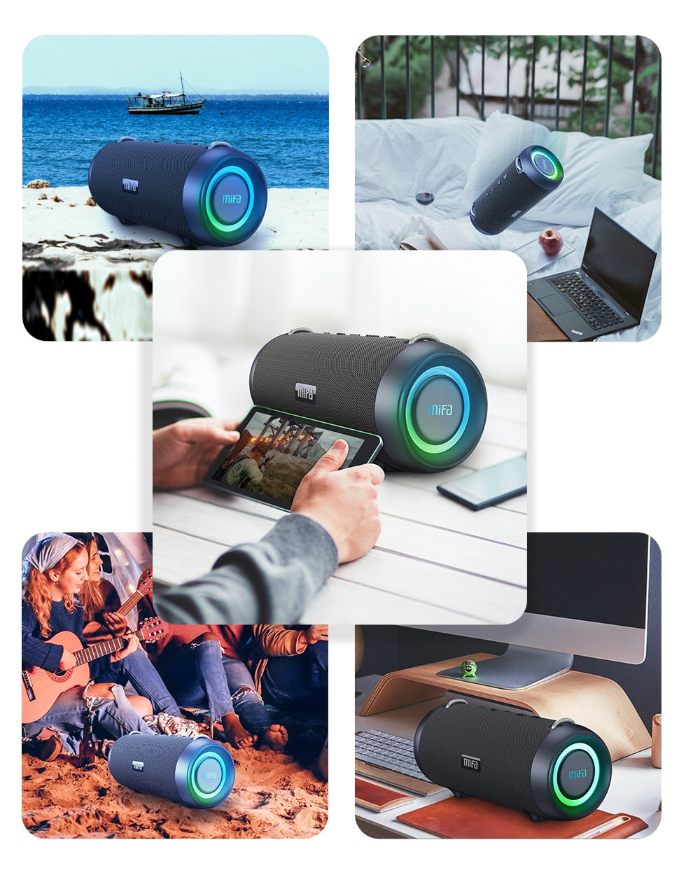 Waterproof Bluetooth 60W Output Loud Speaker - wonderfullyblessedandbeautifullymade