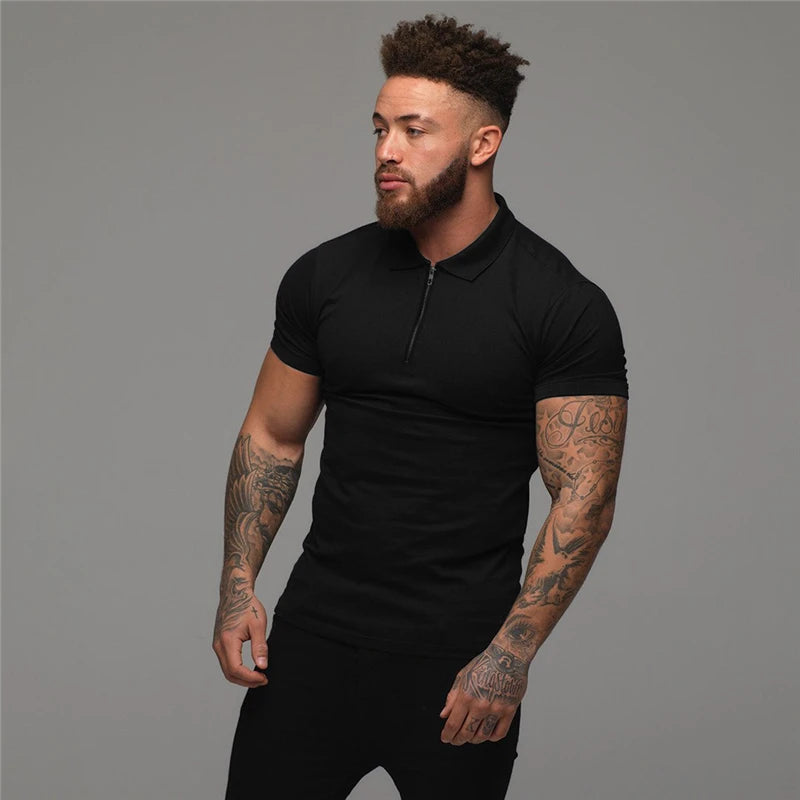 Men's Plain Color High Quality Slim Short Sleeve Shirt