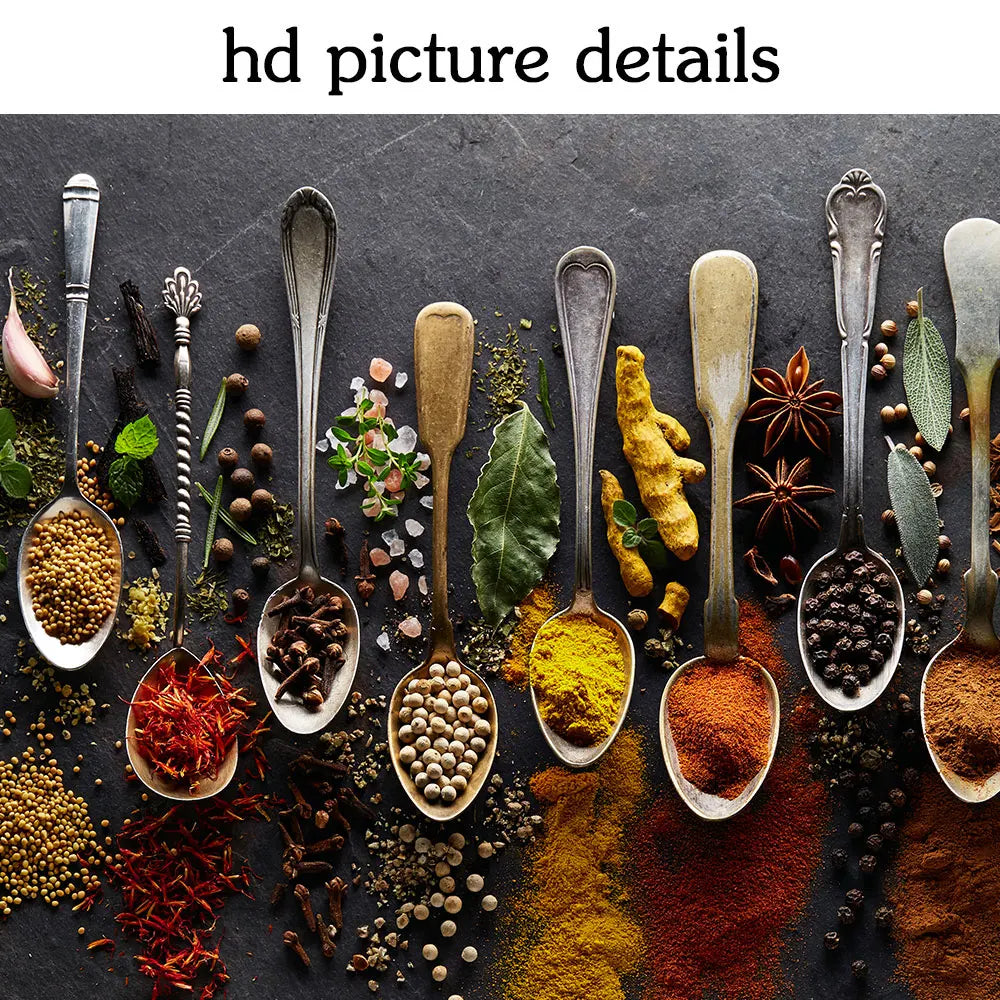 Eye Catching Canvas Painting of Grains Spices and Peppers for Kitchen Dining Room Wall Art Decor Home