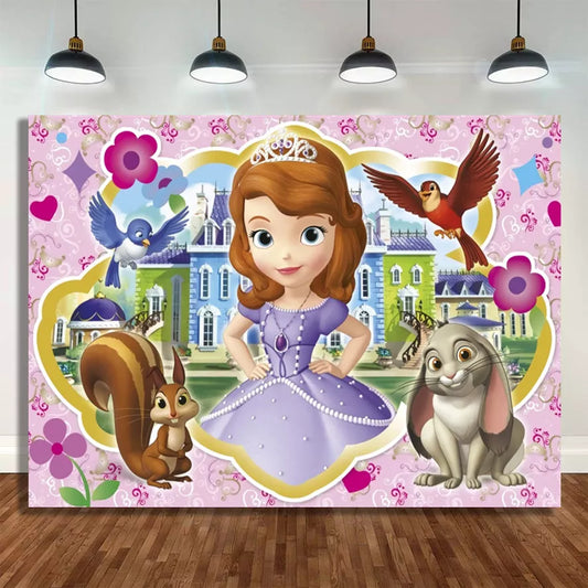 New Customized Sofia Princess Background Decor For Children Party