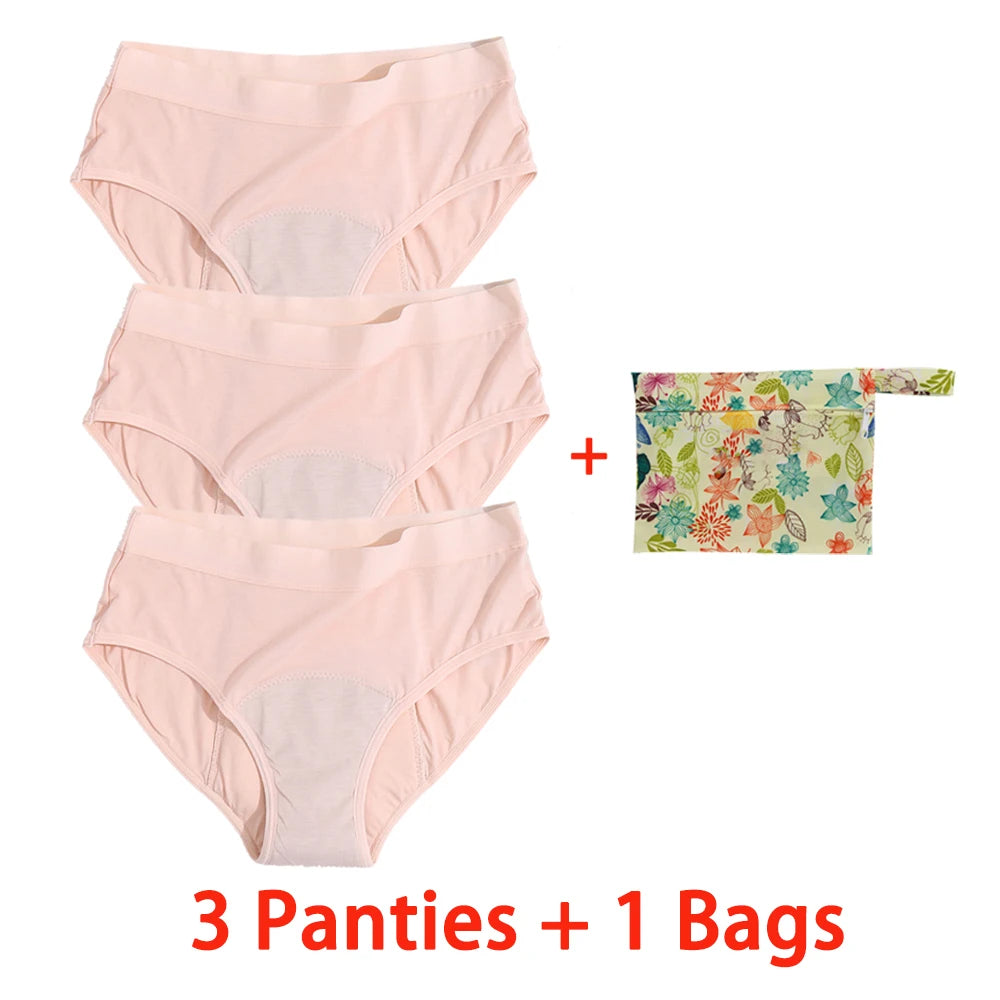 Women's Leakproof Menstrual Bamboo Fiber High Waist Panties