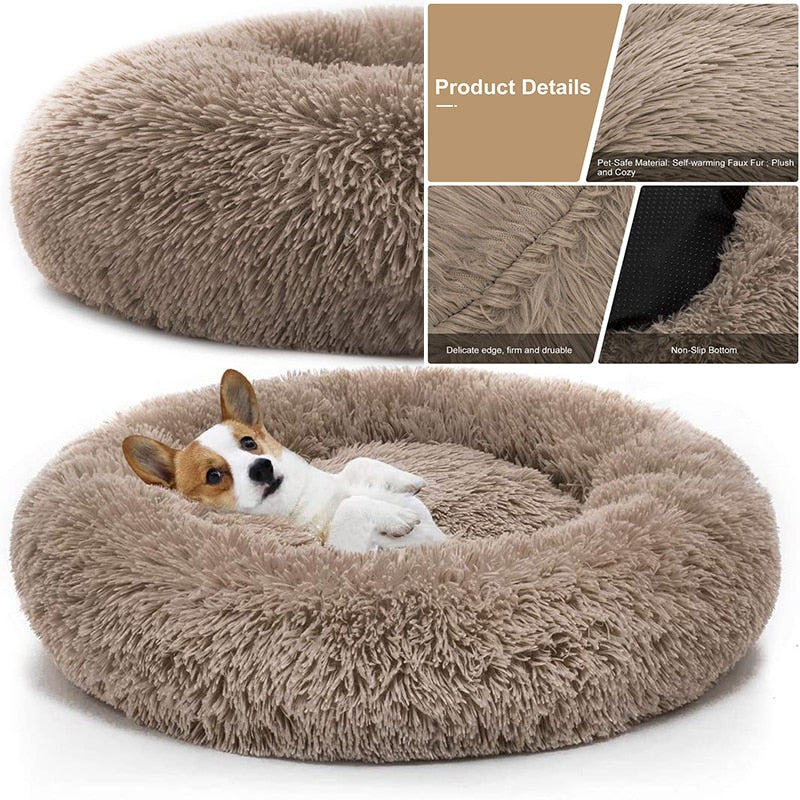 Dogs & Cats Donunt Cuddler Round Ultra Soft Washable Pet Bed