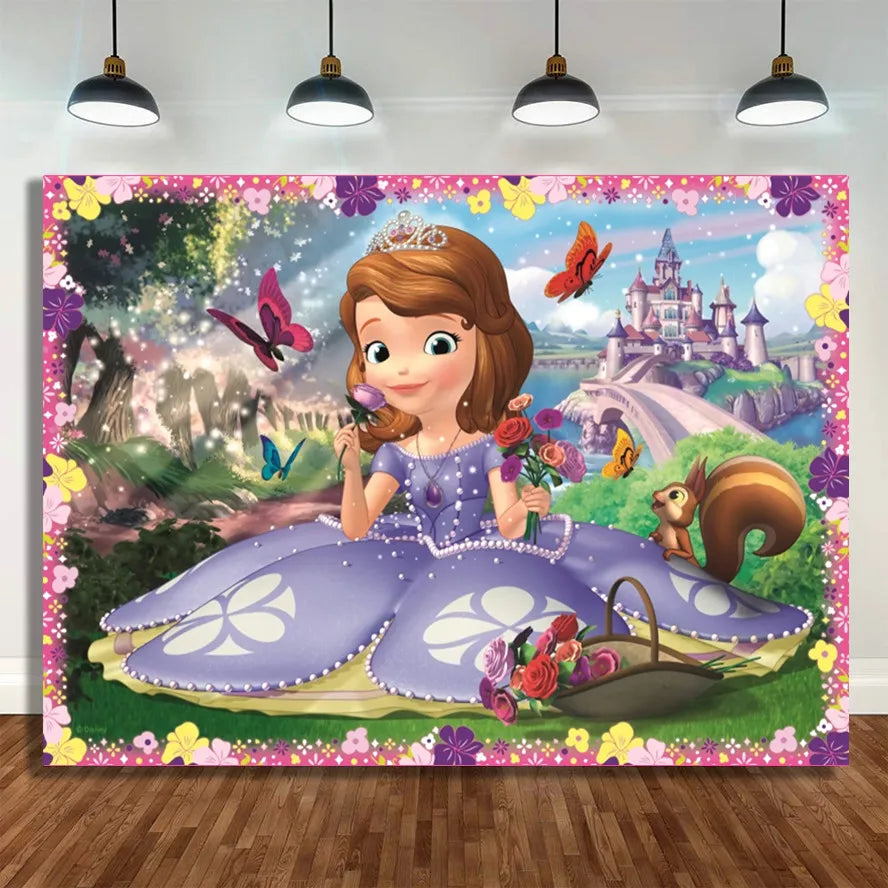 New Customized Sofia Princess Background Decor For Children Party