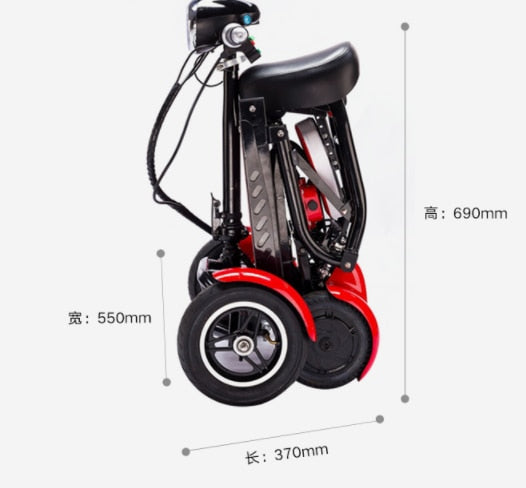 Unisex Foldable Four - Wheels Electric Scooter With Rear And Front Led Lights