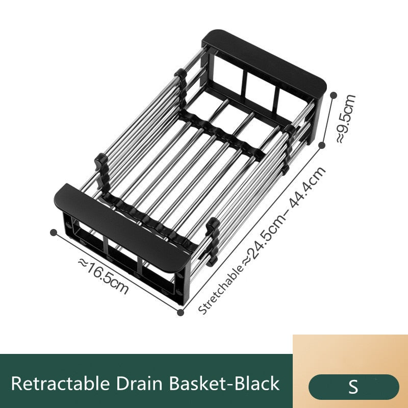 Stainless Steel Kitchen Sink Dish Drying Organizer Rack