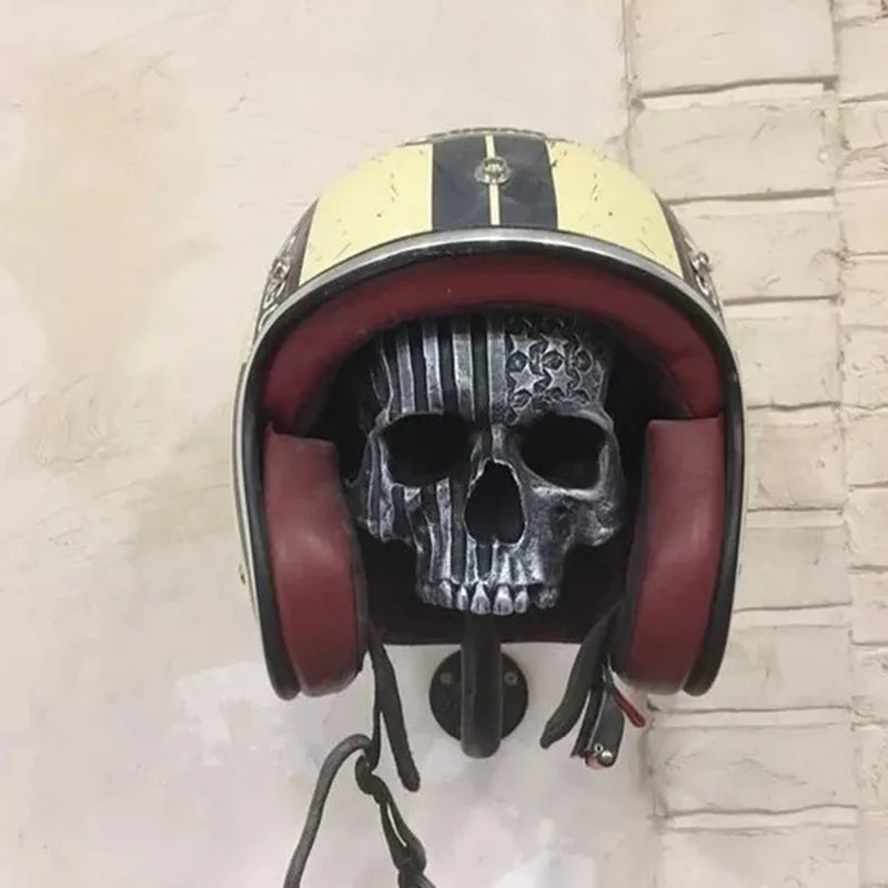 Motorcycle Wall Mounted Skull Helmet Holder