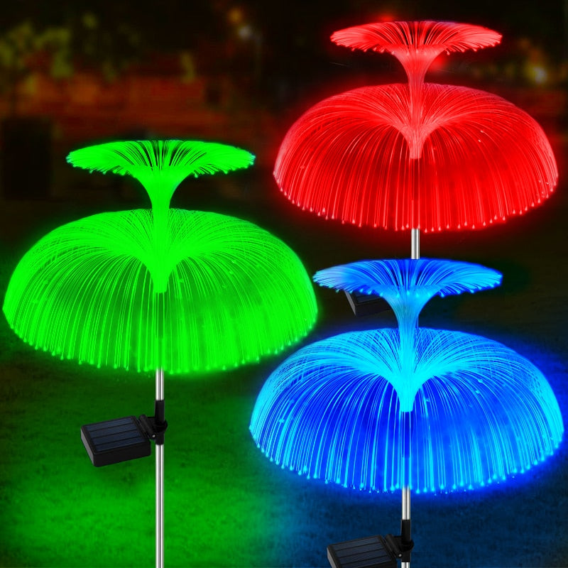 Outdoor Sunproof Windproof Snowproof LED Solar Jellyfish Flower Lamp