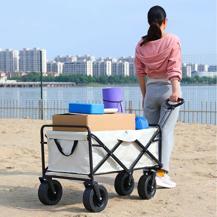 Heavy-Duty Collapsible Beach Wagon – Folding Utility Cart for Easy Transport
