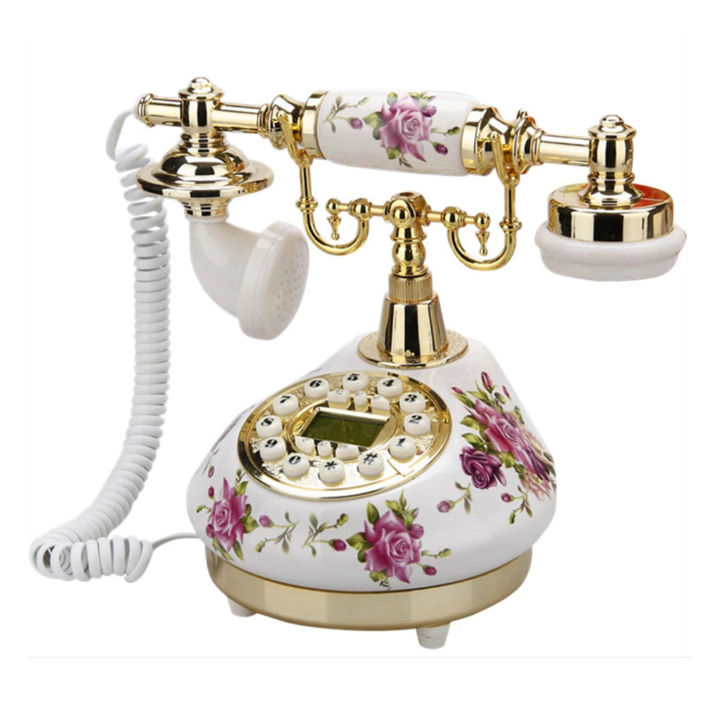 Retro Landline Ceramic Antique Corded  Multi-Functional Telephone