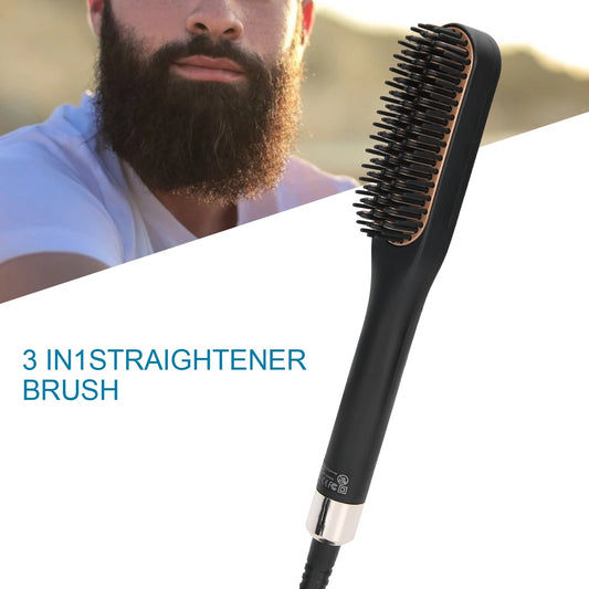 Men's Beard Straightener Brush Heated Electric Comb