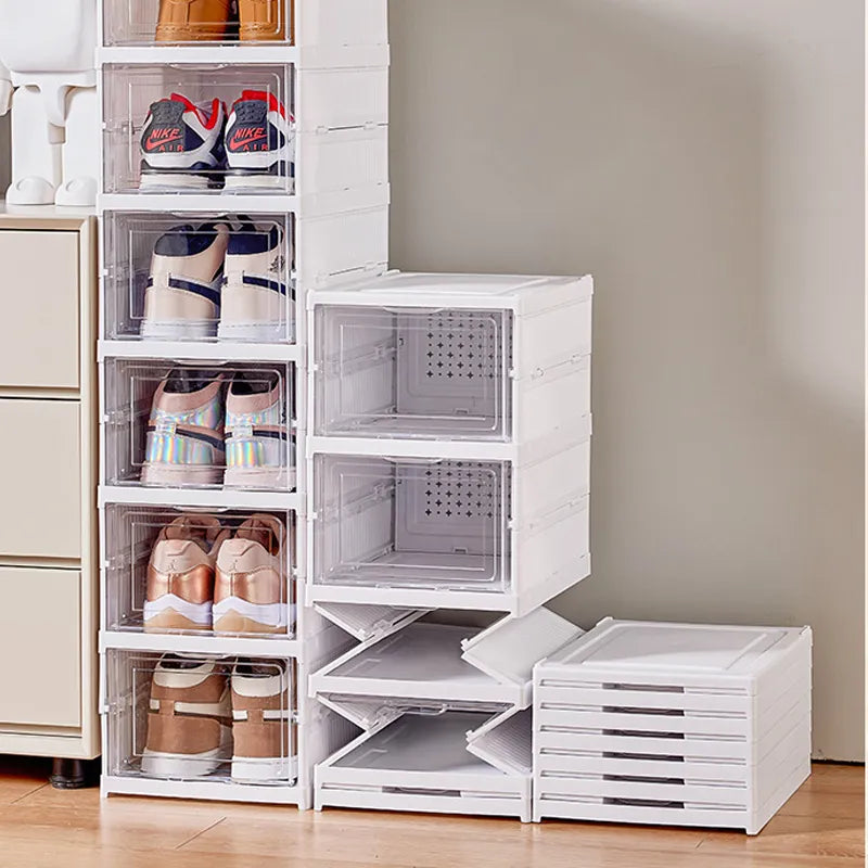 Foldable Transparent Stackable Shoe Organizer