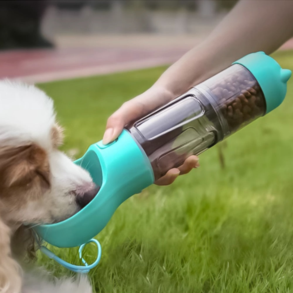 Dog's Leak Proof 3 In 1 Multifunction Water Bottle /Food Feed / Bowel Poop Dispenser