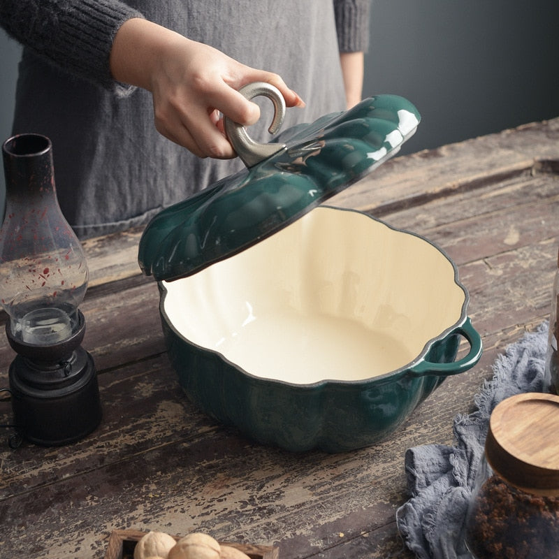 Pumpkin Enamel Nonstick Stew Pot For Cooking