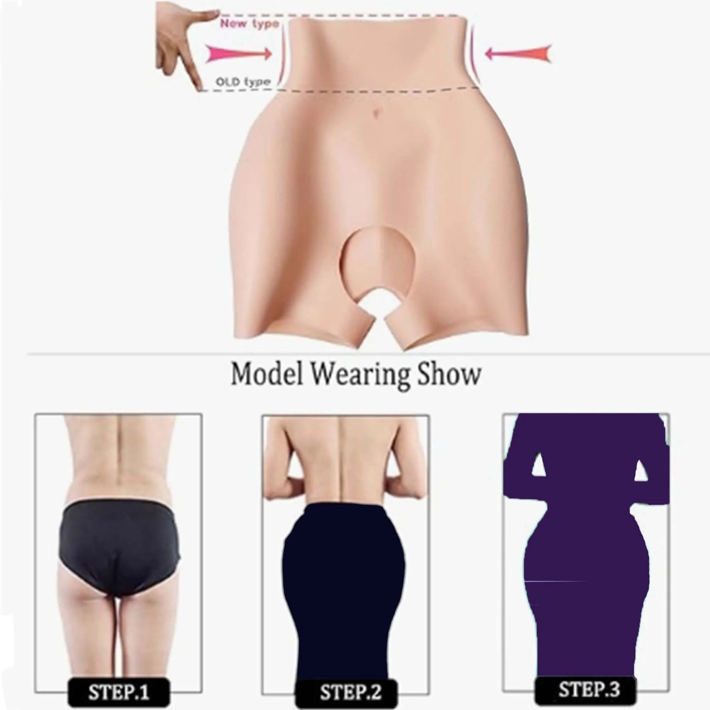 Women's Realistic Silicone Hip / Butt Enhancement