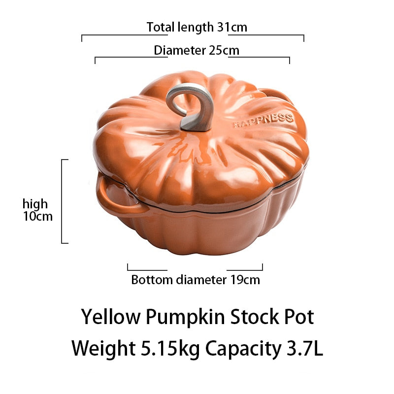 Pumpkin Enamel Nonstick Stew Pot For Cooking